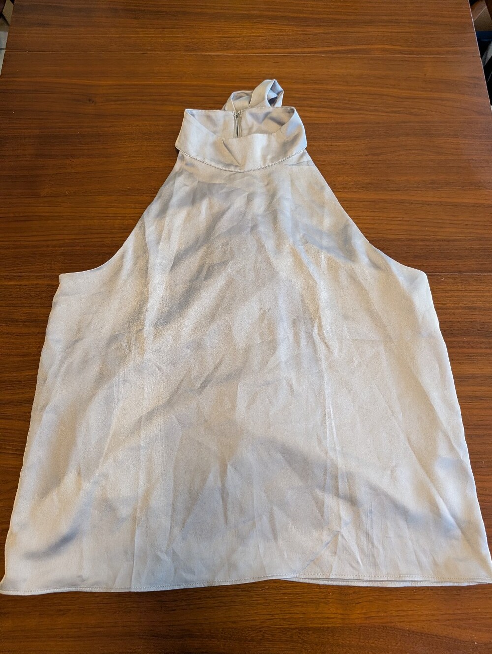 Ann Taylor Sleeveless High Neck Halter Women's Tank Top Silver Size Large